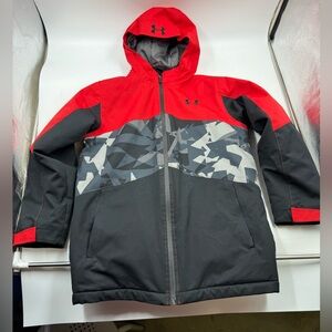 Under Armour Youth Winter Jacket Black Red Size Y/lg